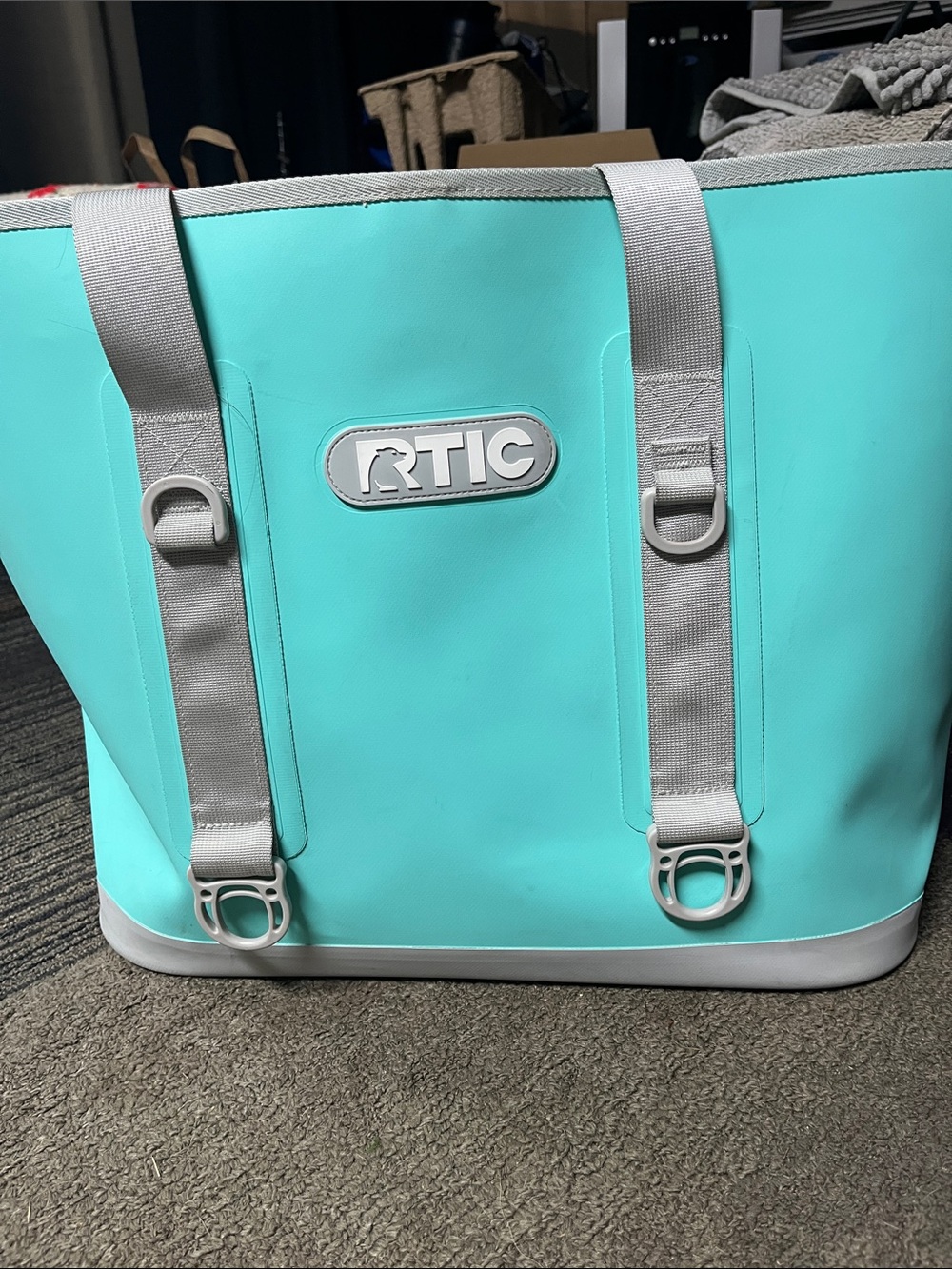 Rtic Turquoise Cooler Tote with Gray Straps